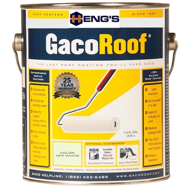 Hengs Heng's HGR1600-1 GacoRoof Silicone Base Coat - Gallon, Off-White HGR1600-1 - main